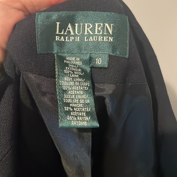 Ralph Lauren Vintage Navy Gold Oversized Blazer 10 and trousers Suit - Picture 5 of 11